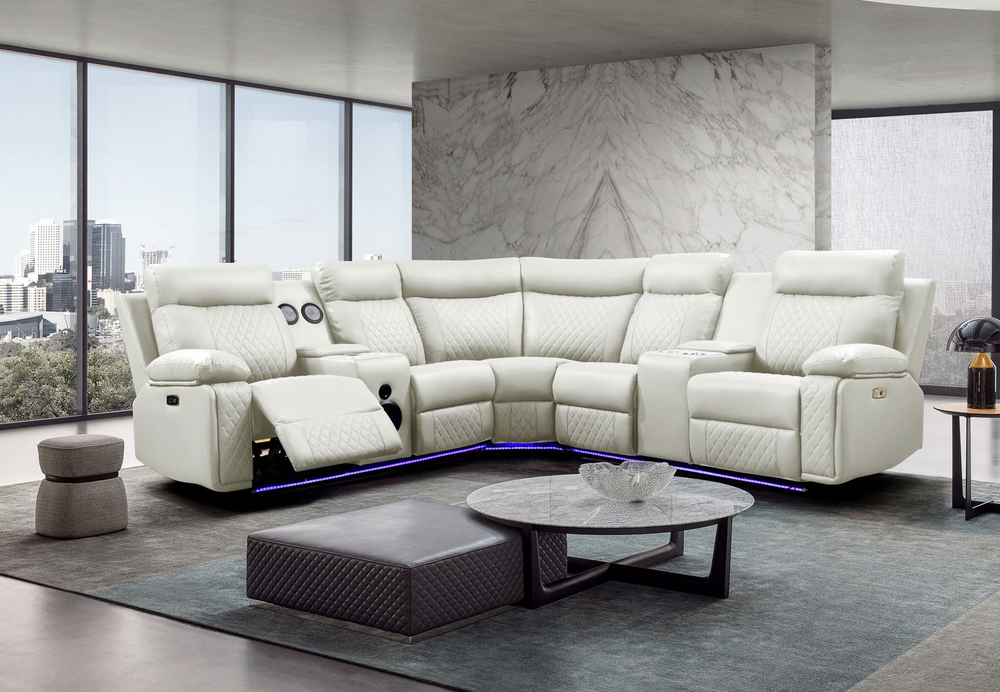 Dona Leather Sectional