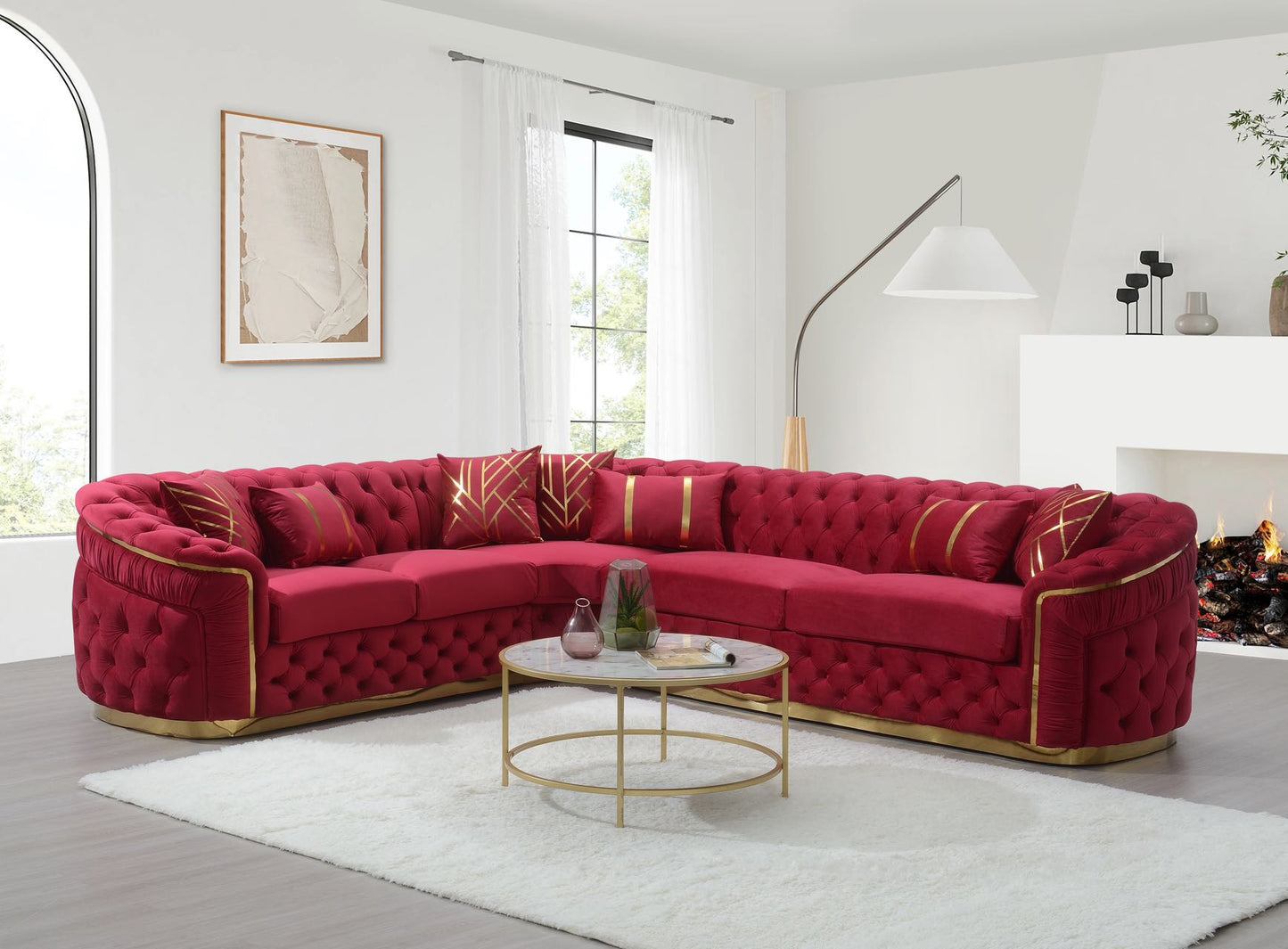 Corner Velvet Sectional