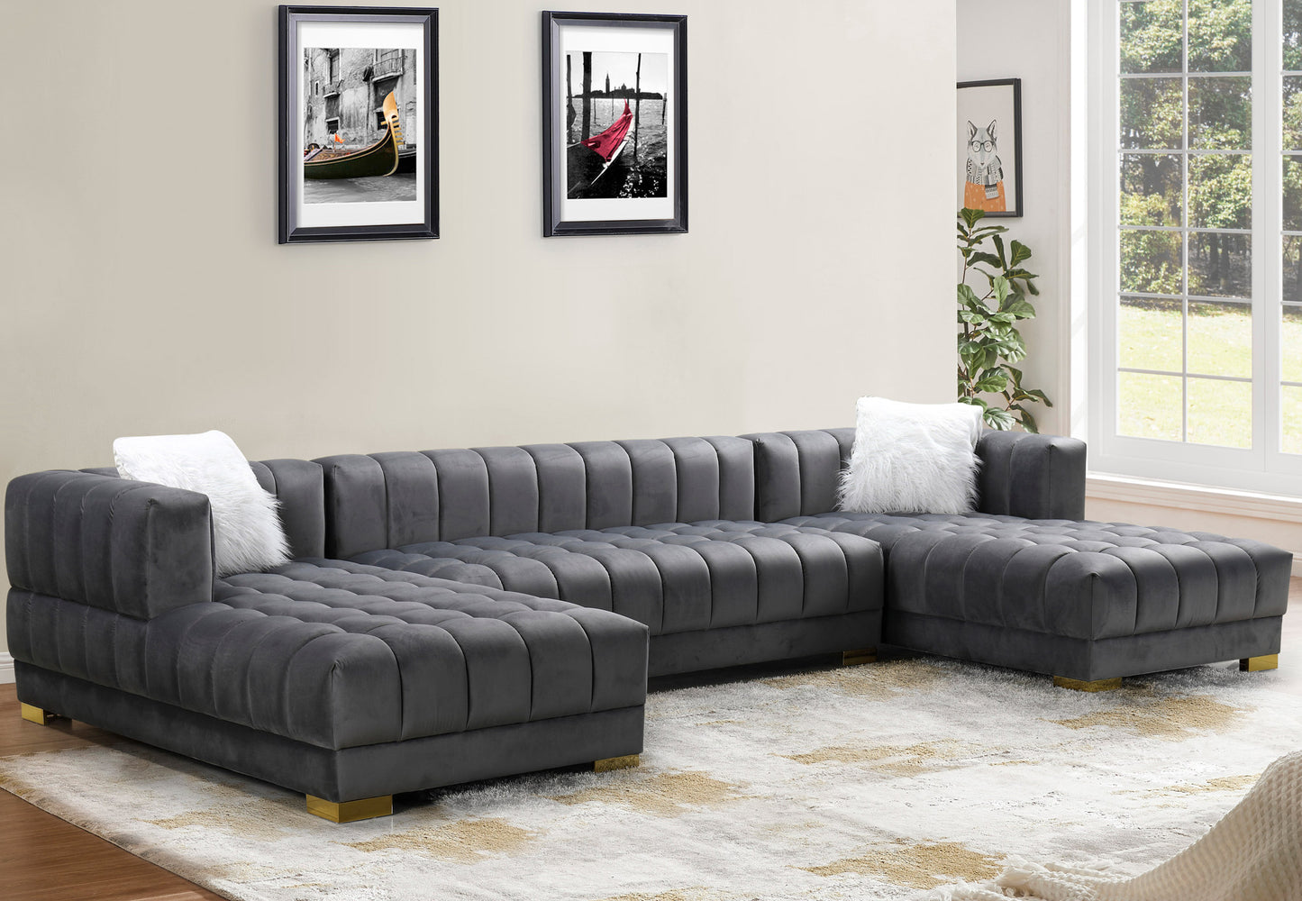 Everett Velvet Sectional
