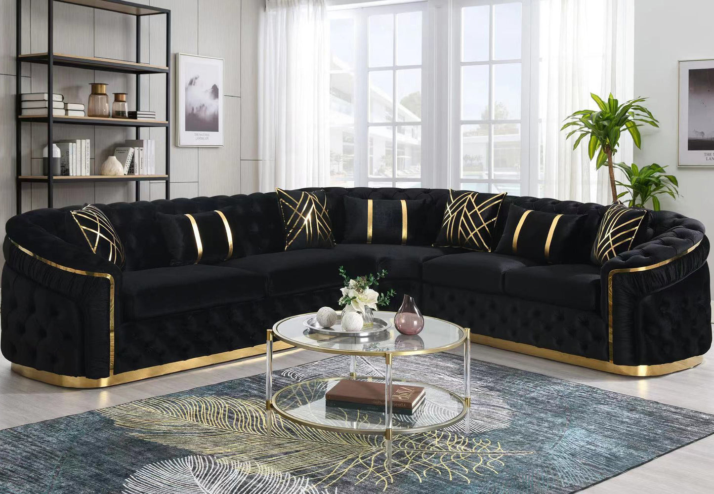 Corner Velvet Sectional