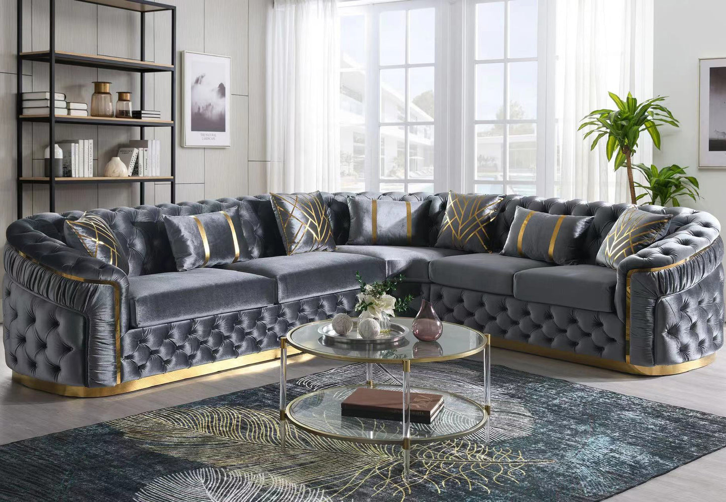 Corner Velvet Sectional