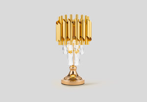 Opulent Noir Crystal Lamp