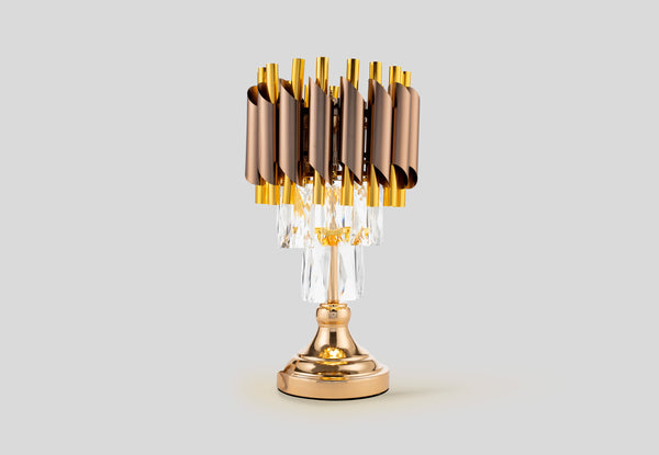Opulent Noir Crystal Lamp
