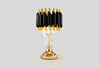 Opulent Noir Crystal Lamp