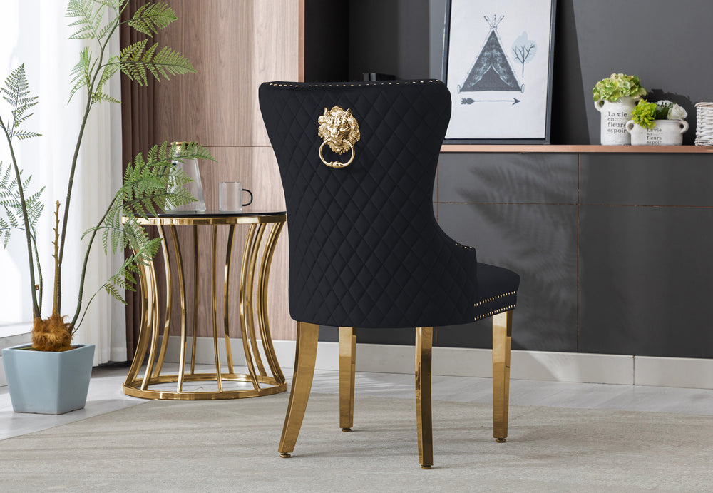 Lion Velvet Dining Chair