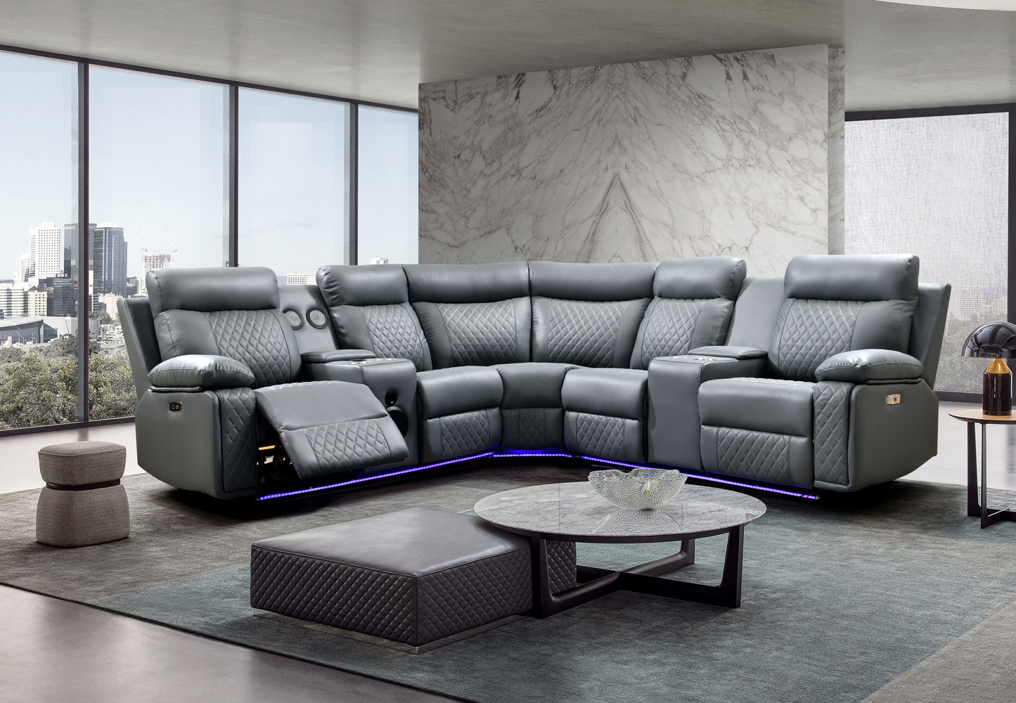 Dona Leather Sectional