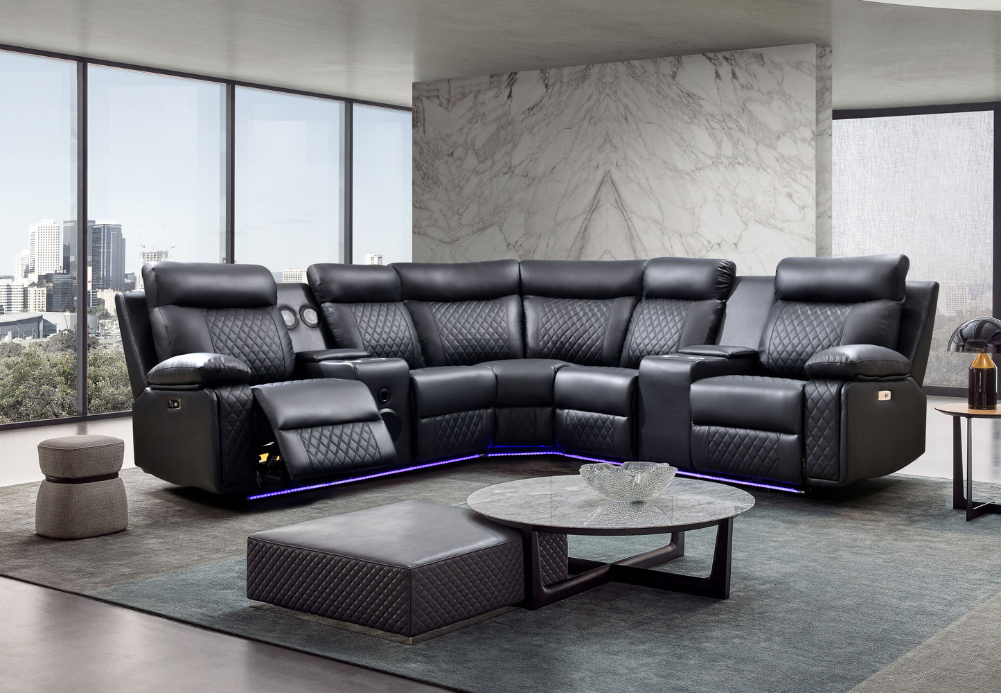 Dona Leather Sectional