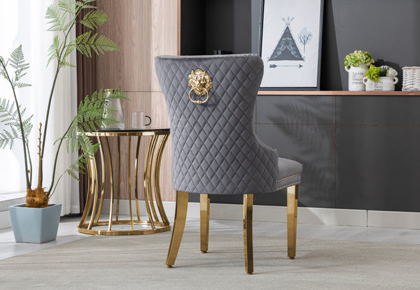 Lion Velvet Dining Chair