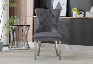 Lion Velvet Dining Chair