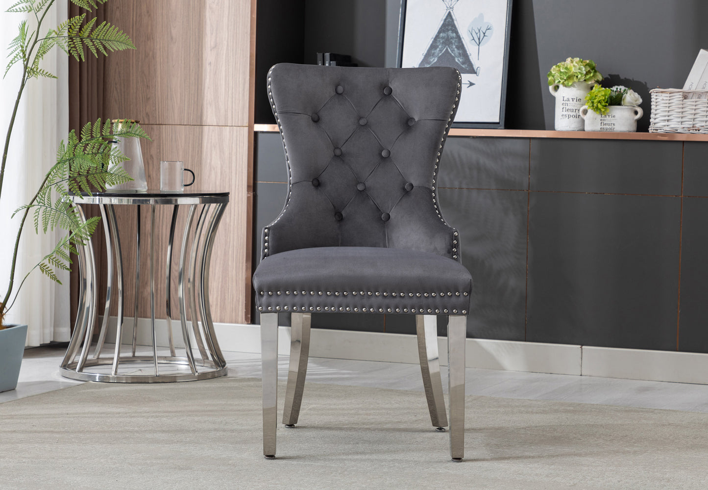 Lion Velvet Dining Chair