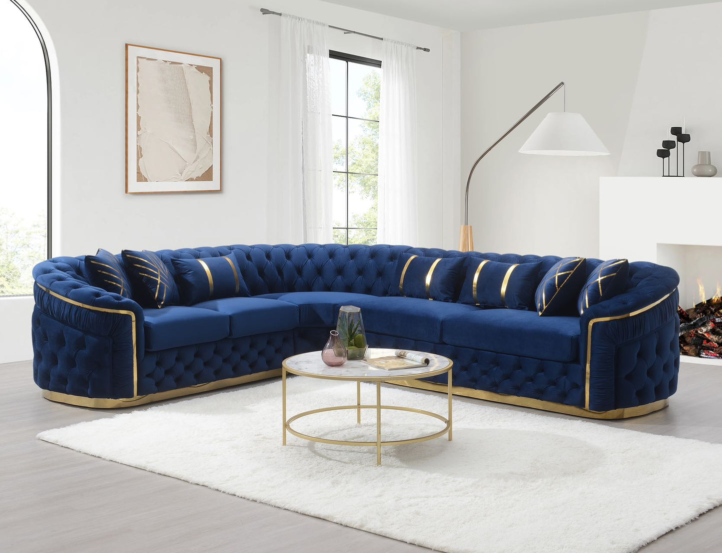 Corner Velvet Sectional