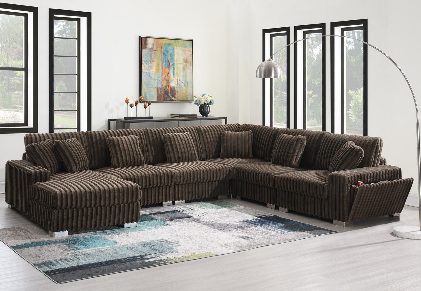 Shaggy Velvet Sectional