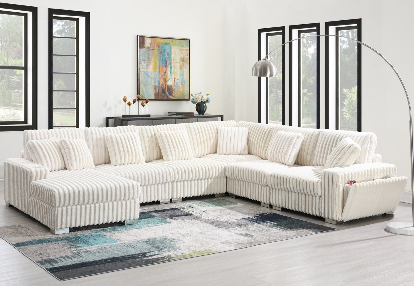 Shaggy Velvet Sectional
