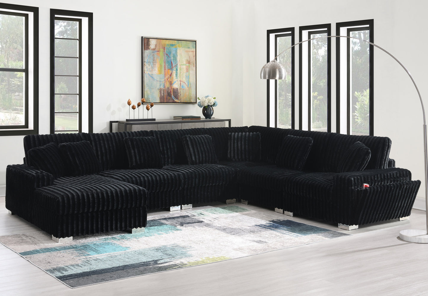 Shaggy Velvet Sectional