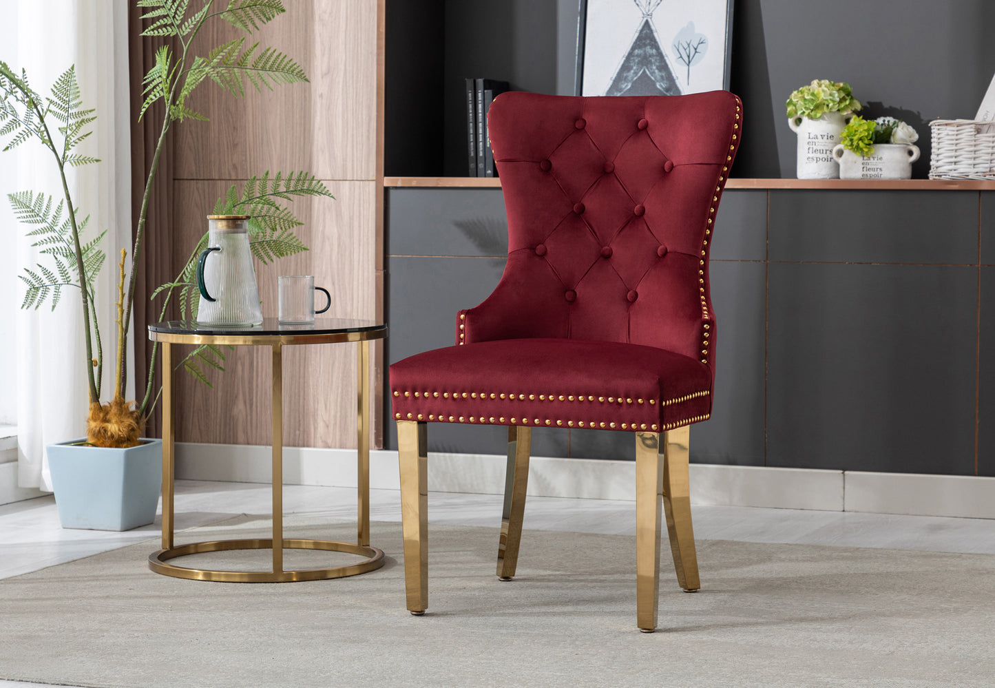 Lion Velvet Dining Chair