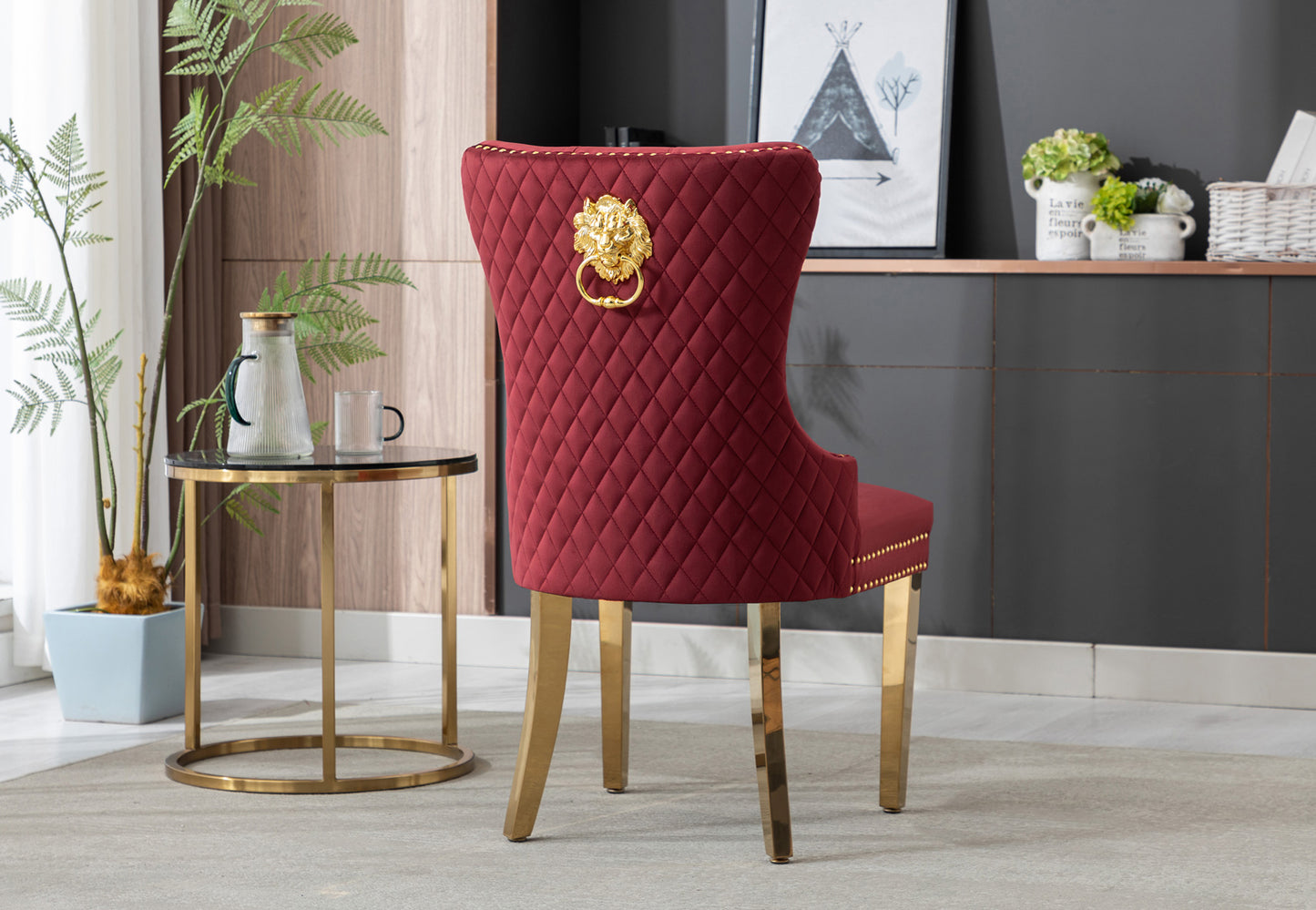Lion Velvet Dining Chair