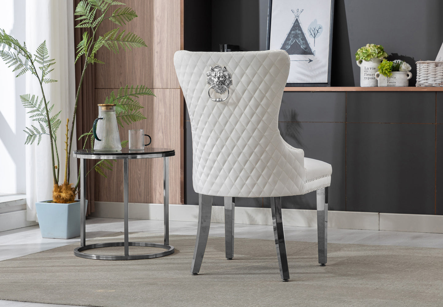 Lion Velvet Dining Chair