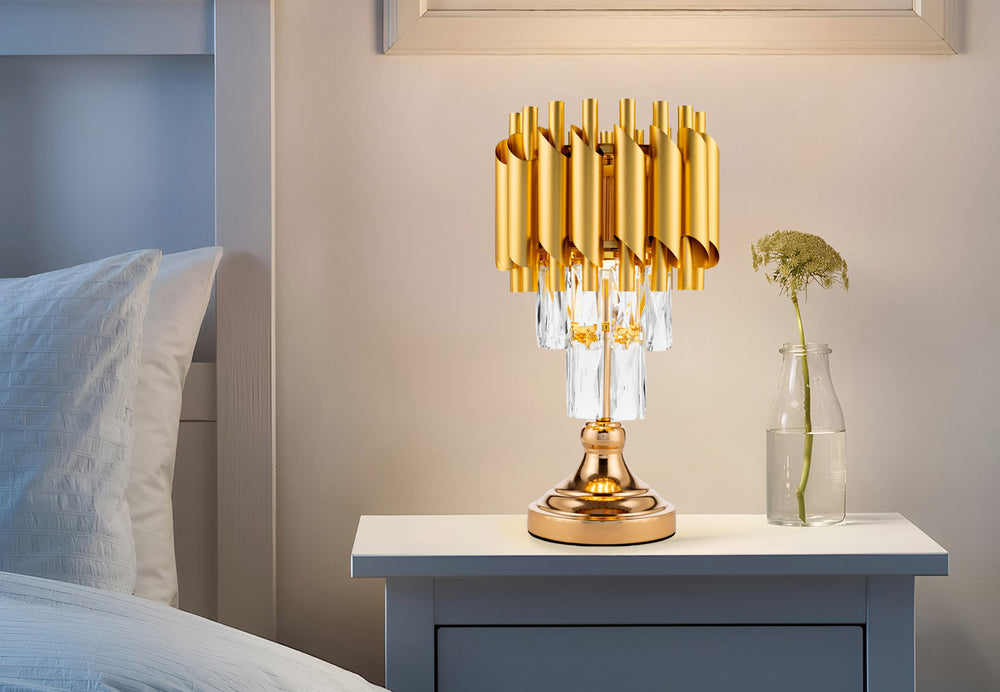 Opulent Noir Crystal Lamp